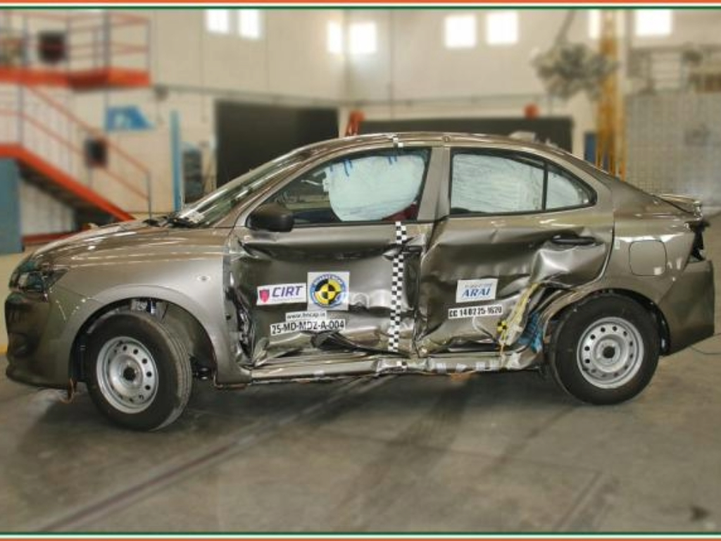 Maruti Dzire crash test side