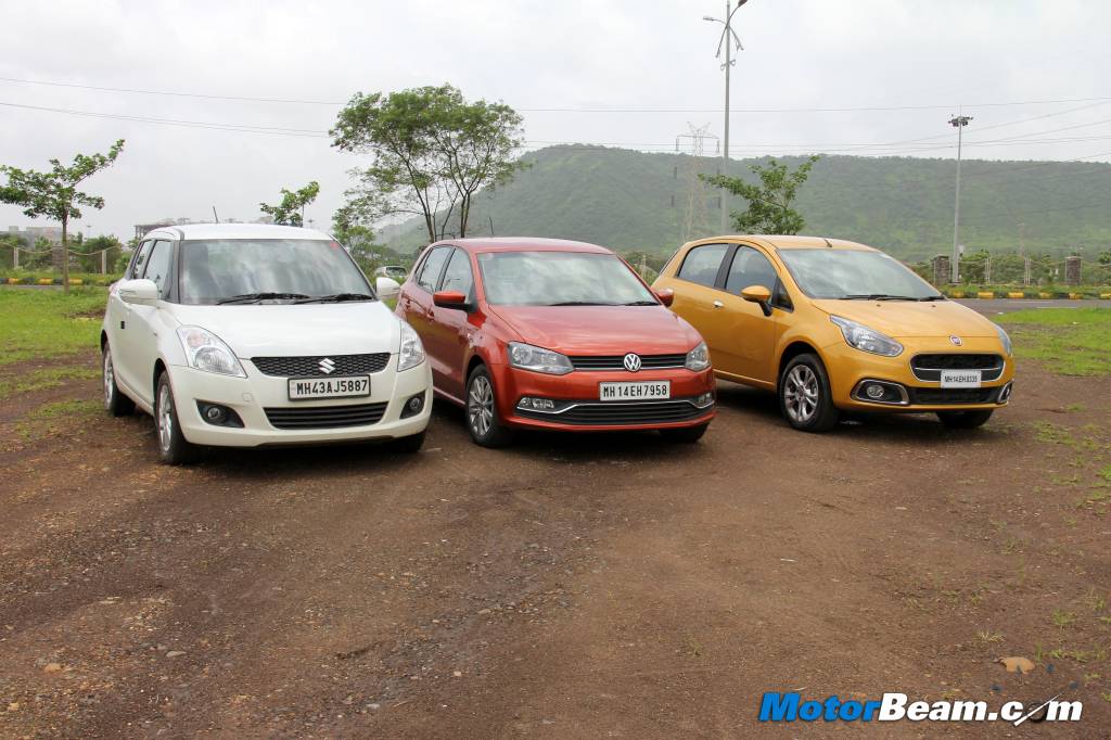 Maruti Swift vs Volkswagen Polo vs Fiat Punto Evo