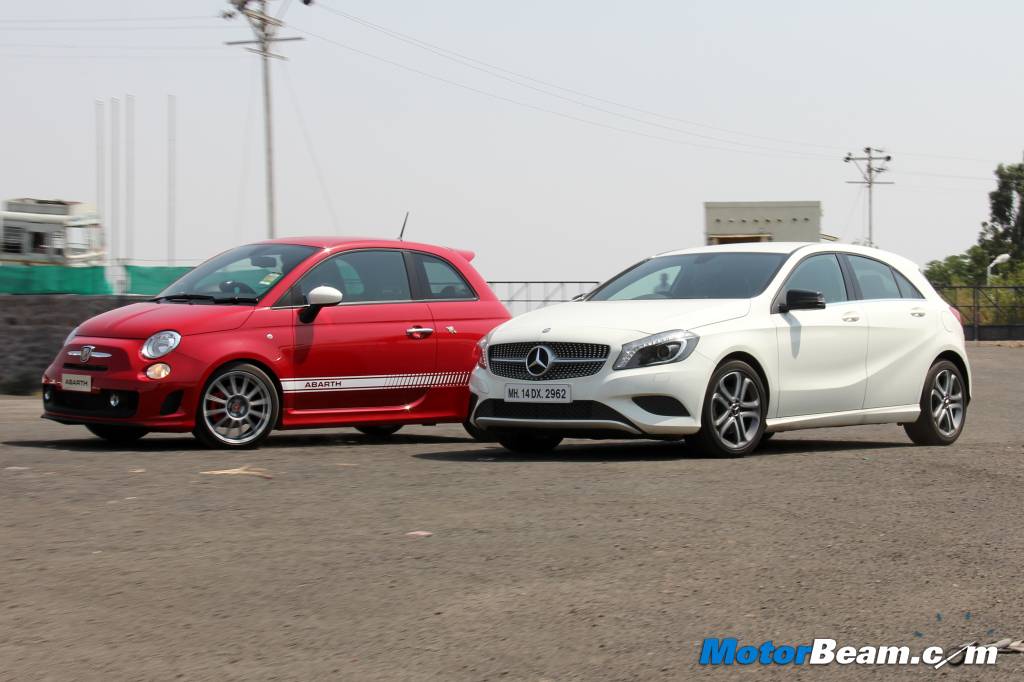 Mercedes A-Class vs Fiat 500 Abarth Handling