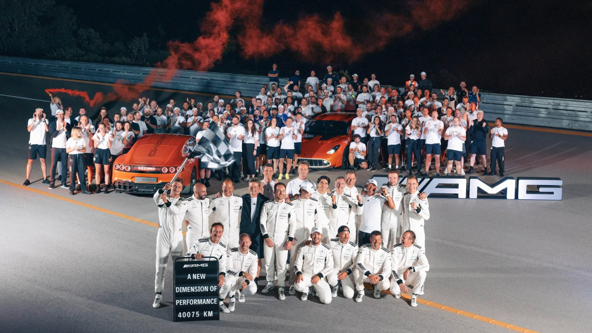 Mercedes AMG GT XX with drivers