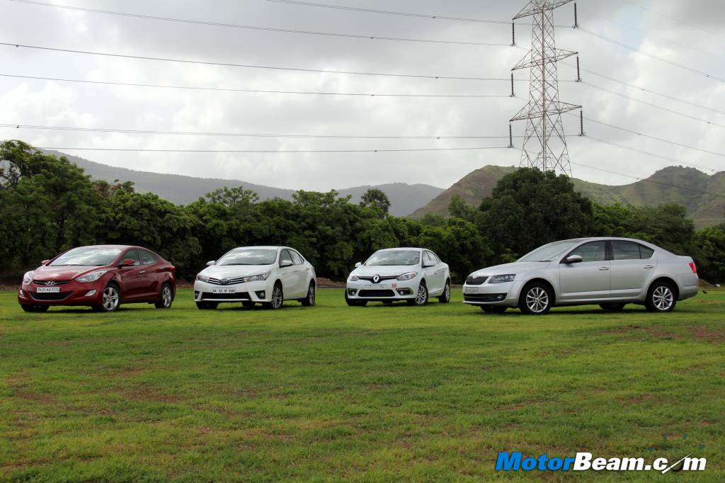 Octavia vs Corolla vs Elantra vs Fluence Shootout