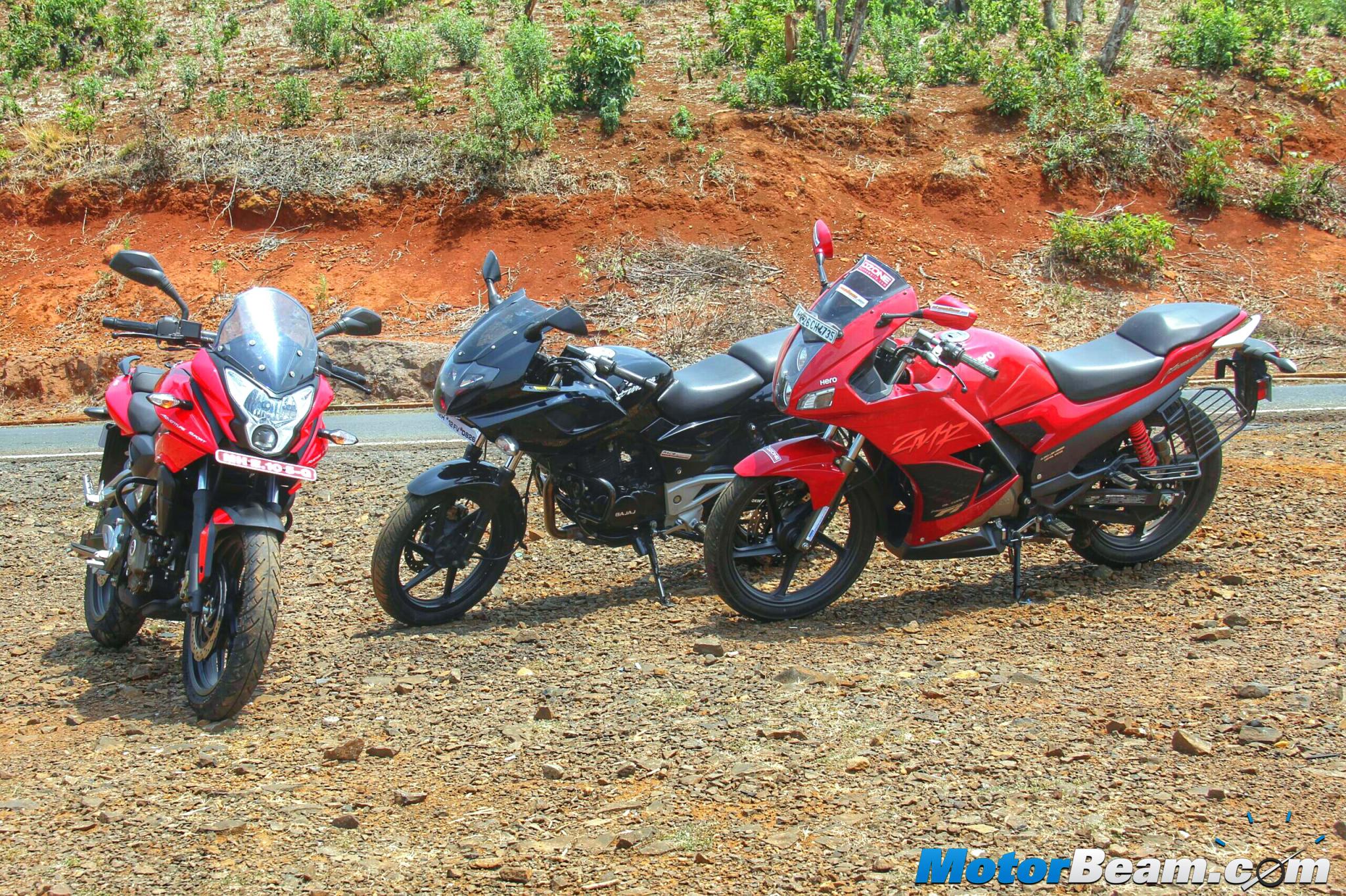 Pulsar 220 vs Pulsar AS 200 vs Hero Karizma Shootout