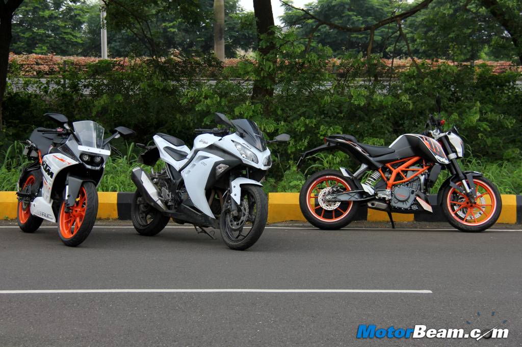 RC 390 vs Kawasaki Ninja 300 vs Duke 390