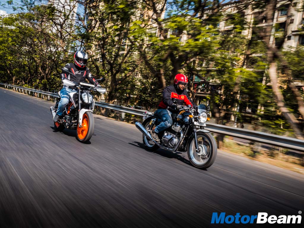 RE Continental GT 650 vs KTM Duke 390