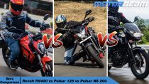Revolt RV400 vs Bajaj Pulsar 125 vs NS 200 - Spec Comparison Video