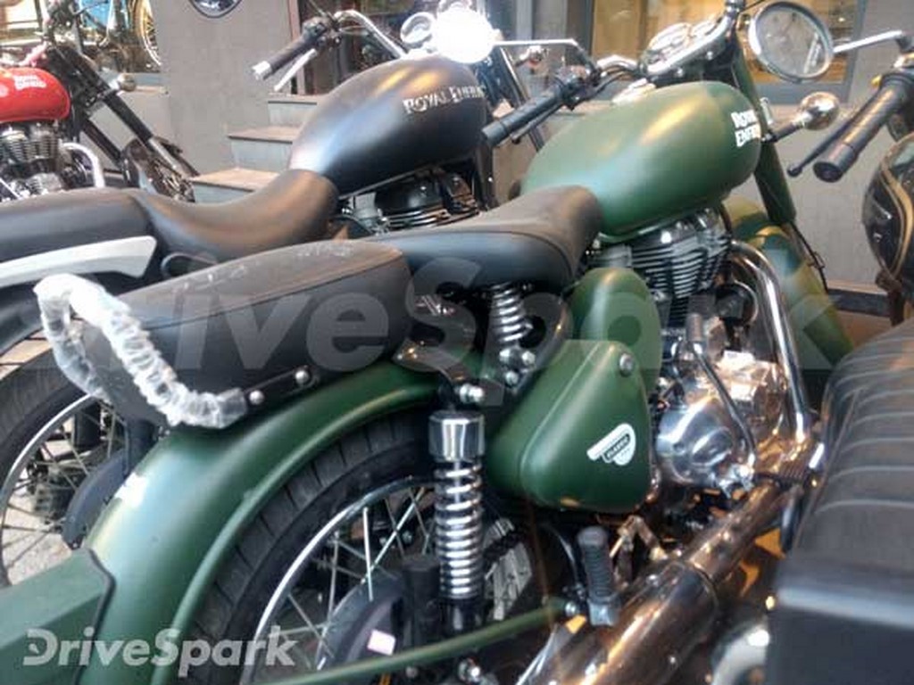 Royal Enfield Battle Green 500 Side Spotted