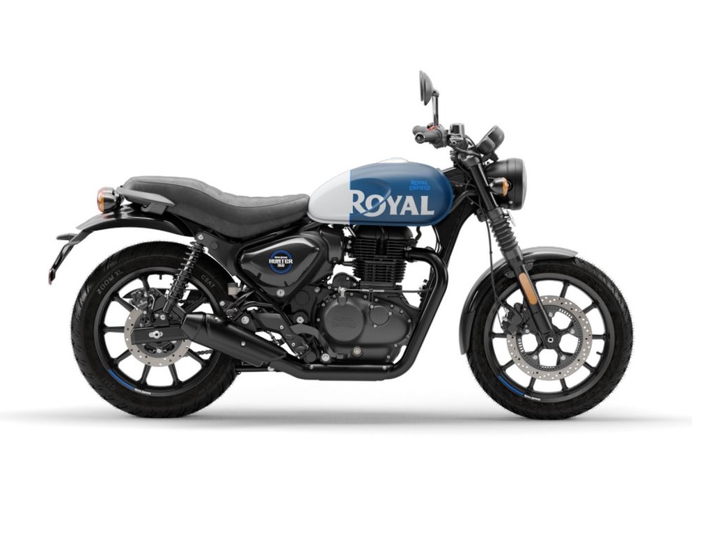 Royal Enfield Hunter 350 White Rebel Blue