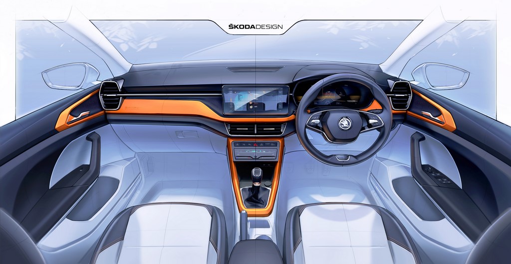 Skoda Kushaq Interior Design Sketch