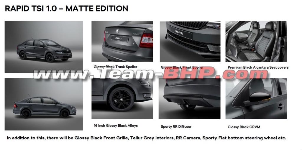 Skoda Rapid Matte Edition Leaked