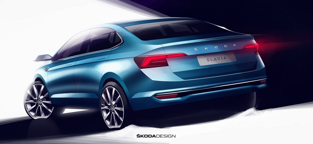 Skoda Slavia Design Sketch Rear