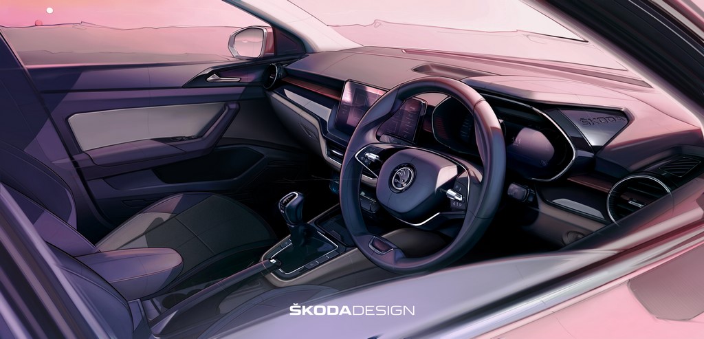 Skoda Slavia Interior Design Sketch