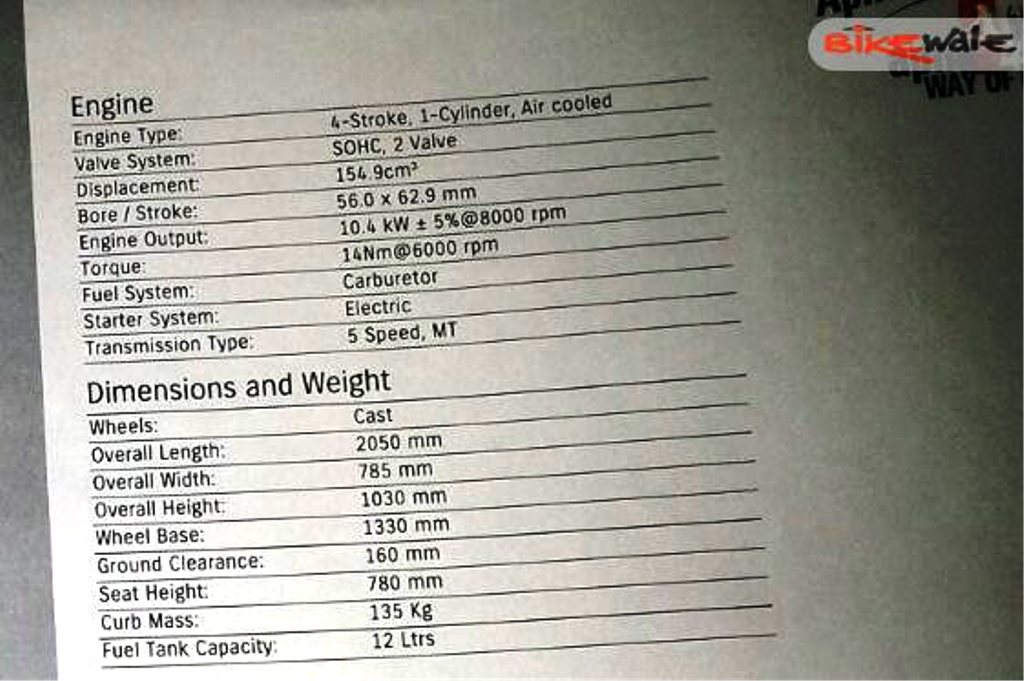 Suzuki Gixxer Brochure Engine Specs