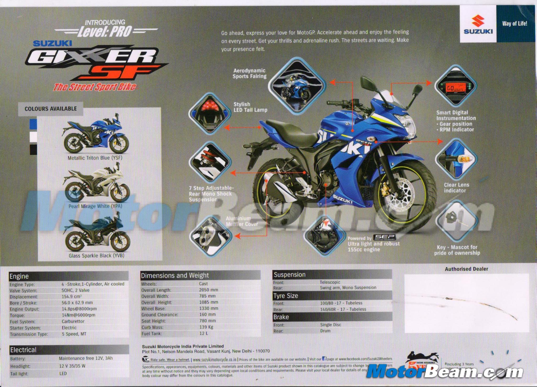 Suzuki Gixxer SF Features