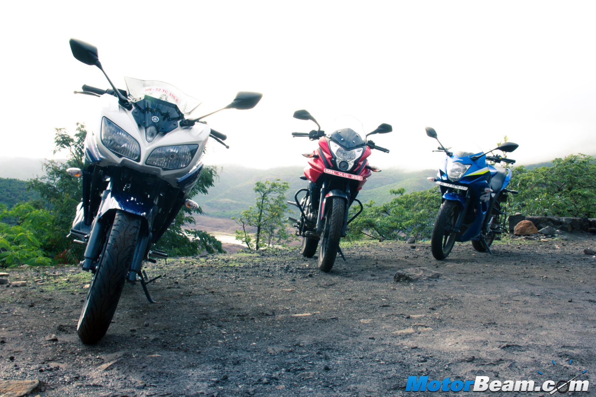 Suzuki Gixxer SF vs Pulsar AS 150 vs Yamaha Fazer Comparison