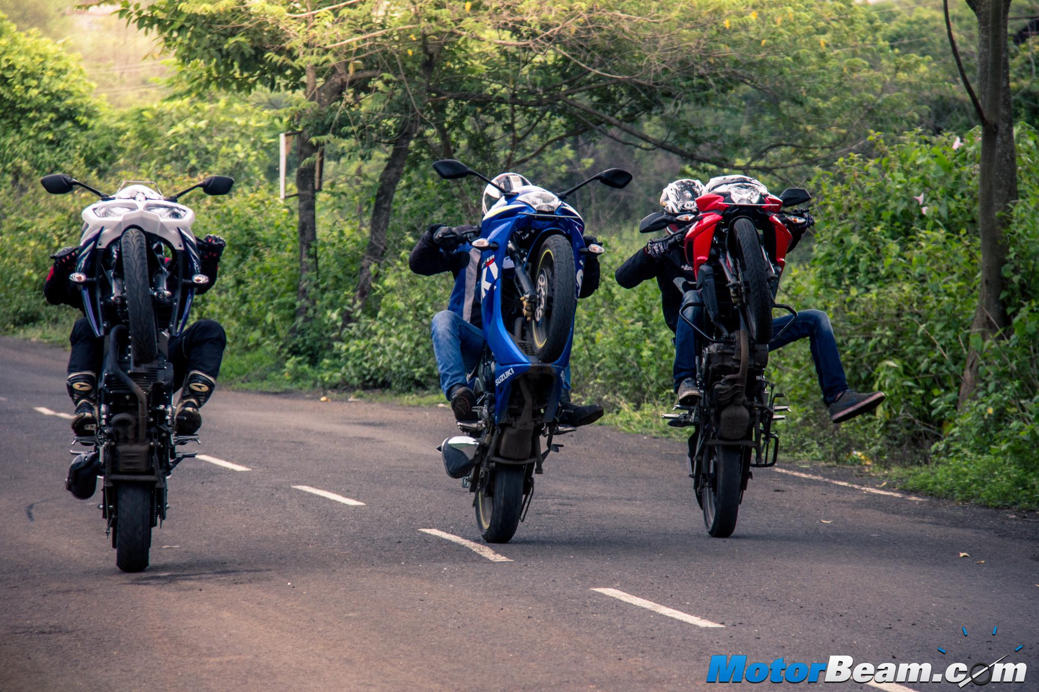 Suzuki Gixxer SF vs Pulsar AS 150 vs Yamaha Fazer