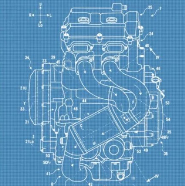 Suzuki Parallel Twin Engine Patent Front