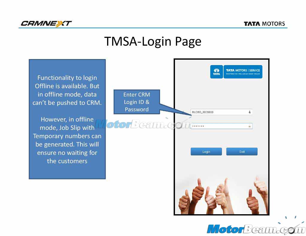 TMSA Detailed Presentation Login Page