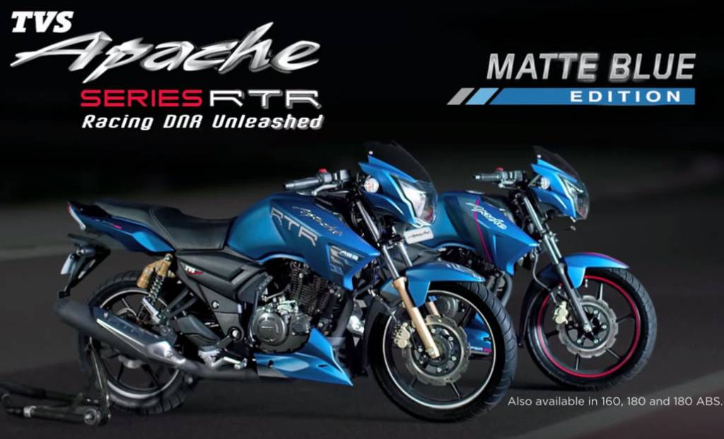 TVS Apache 160 Matte Blue Edition
