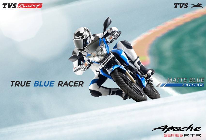 TVS Apache Matte Blue Handling