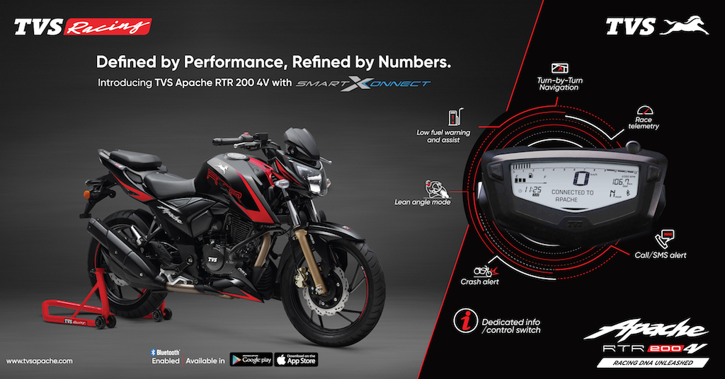 Tvs Apache Rtr 200 Bluetooth Launched Motorbeam