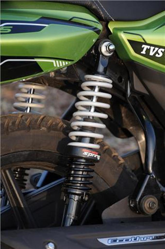 TVS Phoenix Based Adventure Bike Spy Shot Rear Suspension