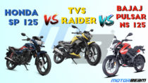 TVS Raider vs Bajaj Pulsar NS 125 vs Honda SP 125