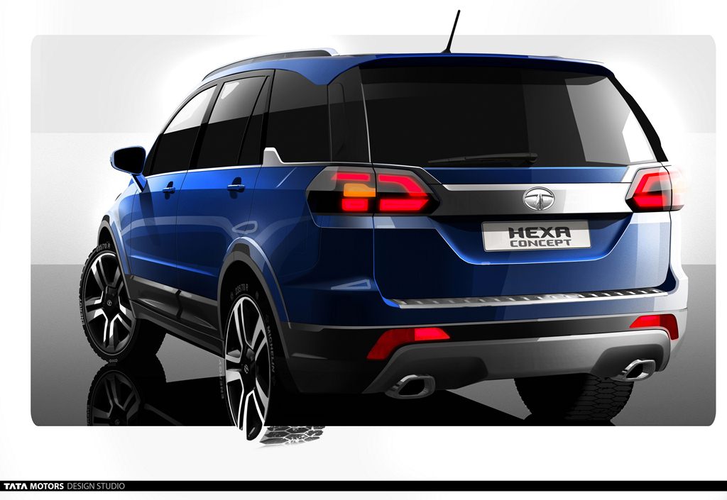 Tata Hexa Concept Sketch Rear