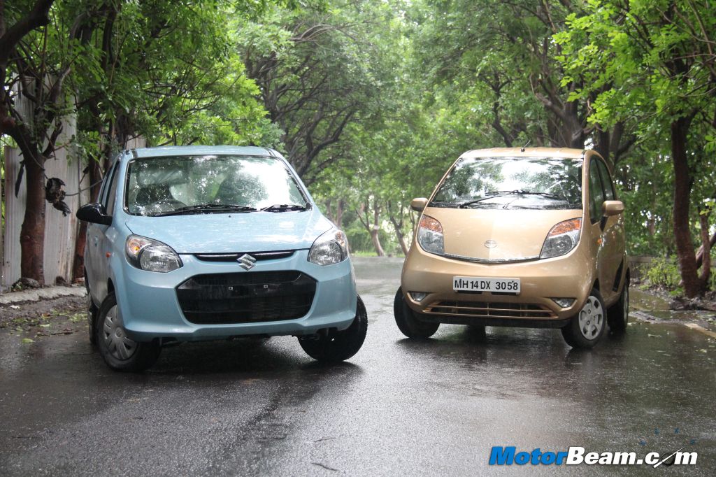 Tata Nano vs Maruti Alto 800 Shootout