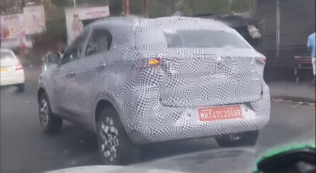 Tata Nexon Facelift Spied Testing Rear