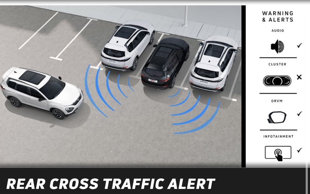 Tata Safari Rear Cross Traffic Alert
