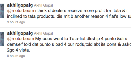 Tata Fiat Service Tweet