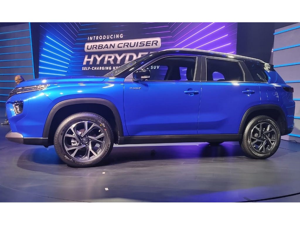 Toyota Urban Cruiser Hyryder Unveiled Side Blue