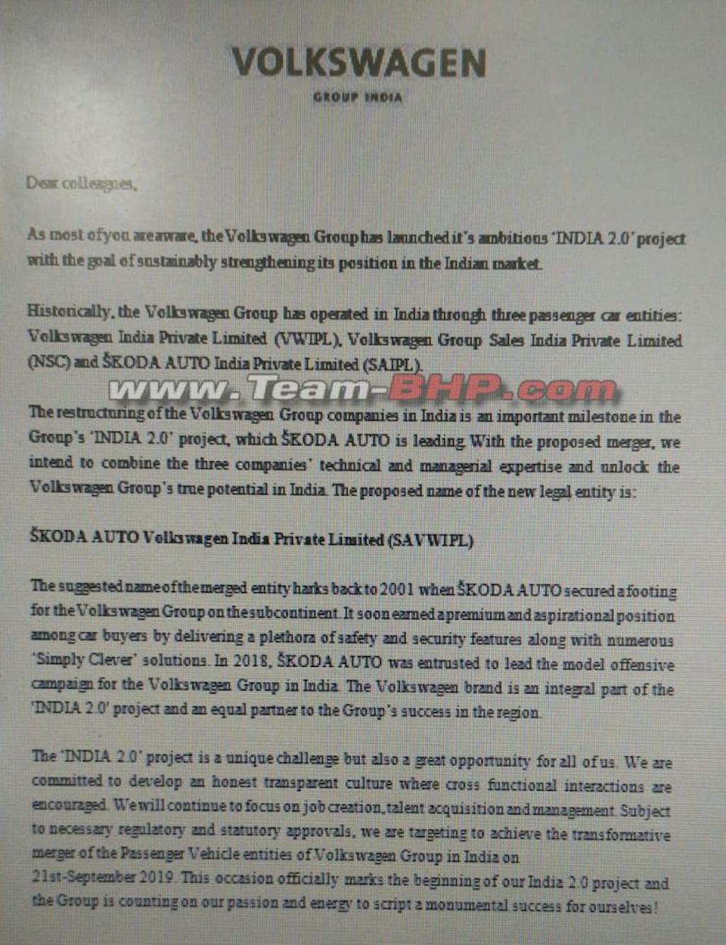 Volkswagen Skoda Merge