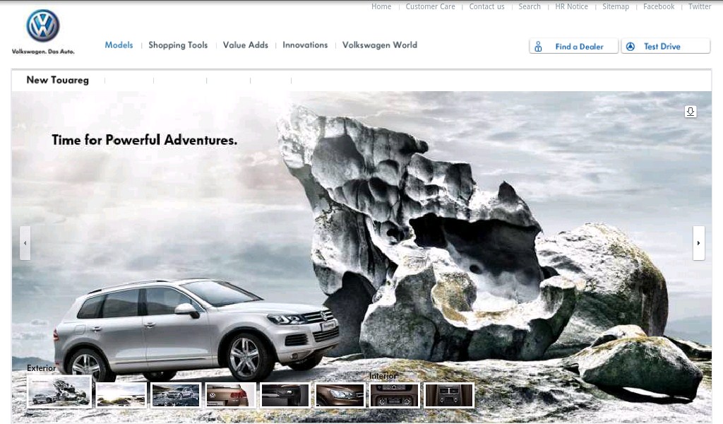 Volkswagen Touareg Featured on Website