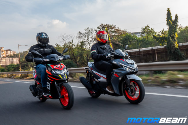 Yamaha Aerox 155 vs Aprilia SR 160 - Comparison Video