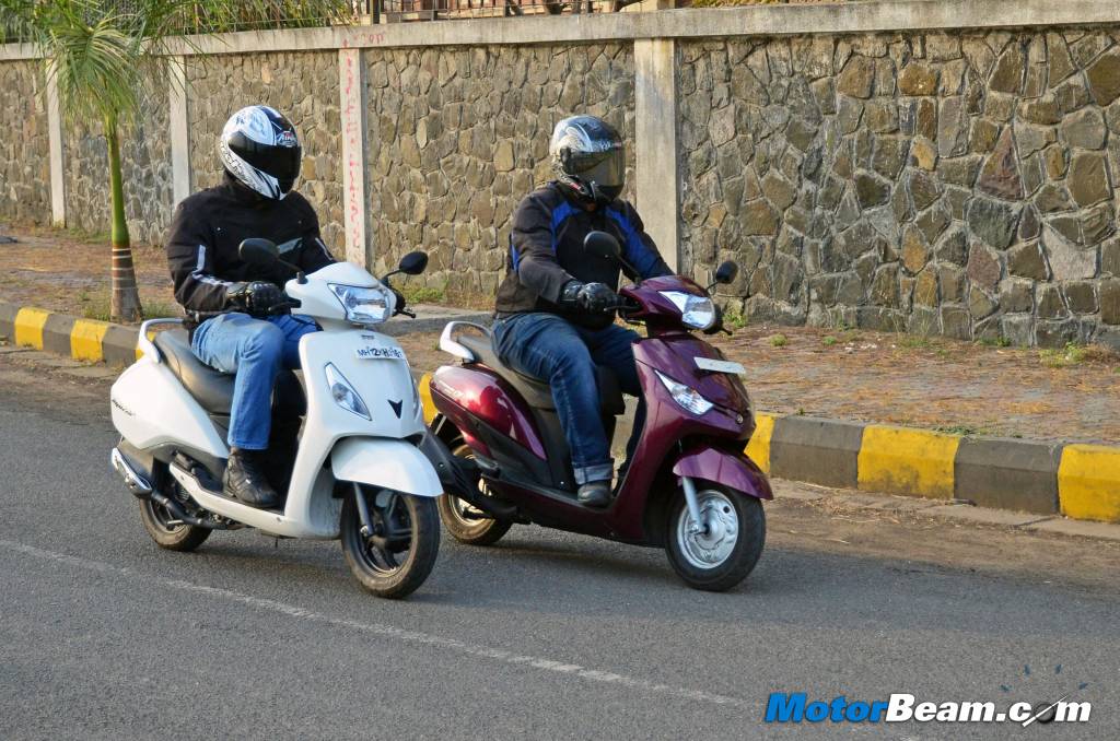 Yamaha Alpha vs TVS Jupiter Road Test