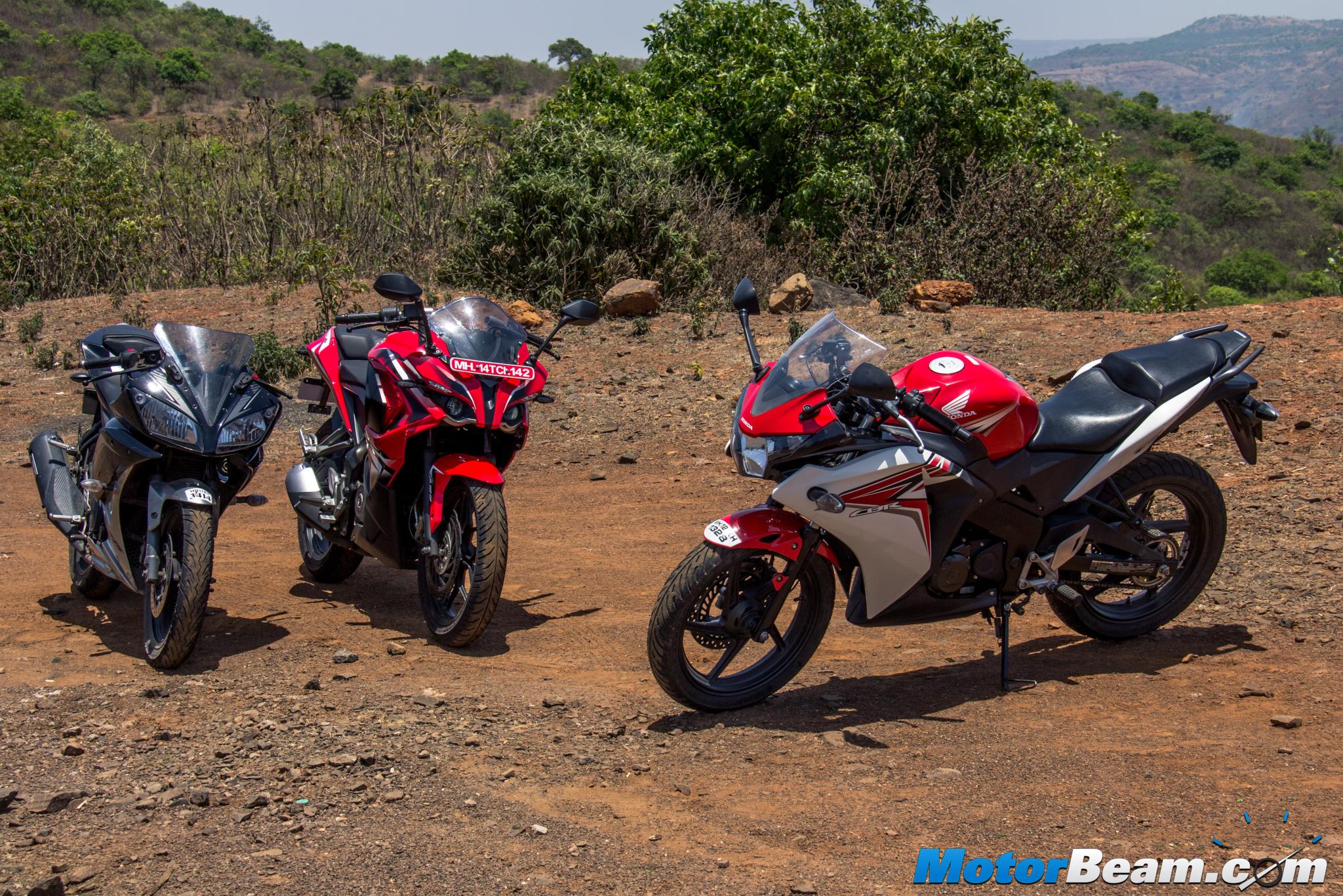 Yamaha R15 vs Pulsar RS 200 vs Honda CBR150R Shootout